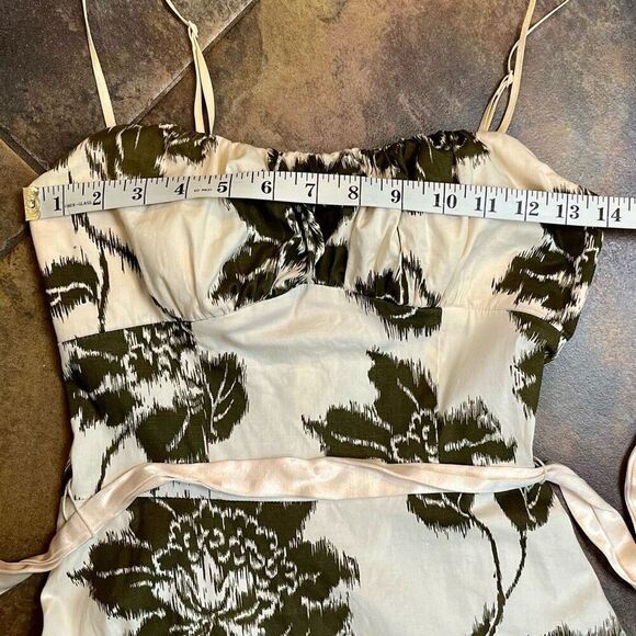 Ruby Rox Cream And Brown Floral Sundress Pink Waist Ribbon 5 - Picture 10 of 13